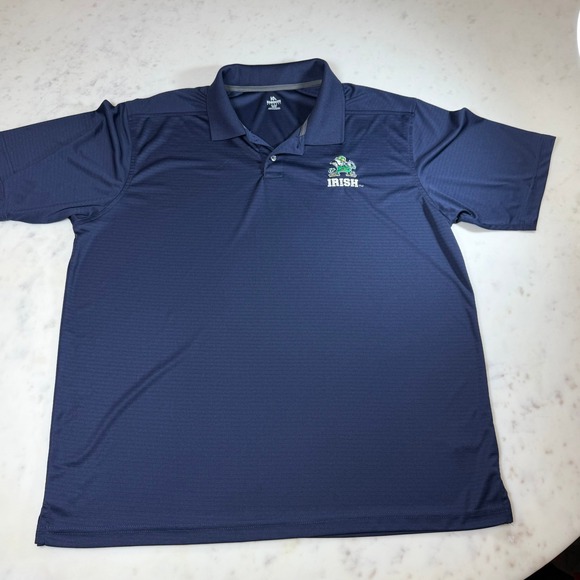 Knights Apparel Notre Dame Polo Mens XL Navy Blue Excellent Fighting Irish NCAA - Picture 2 of 6